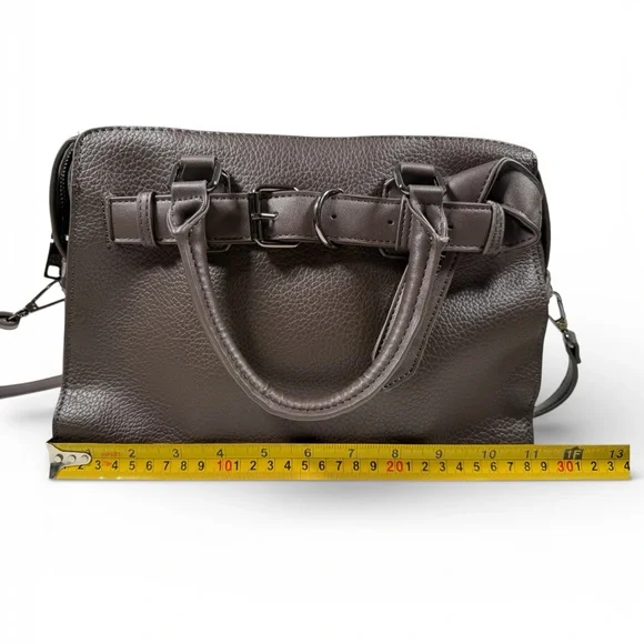 Steve Madden Brown Faux Leather Satchel Medium Handbag Crossbody - Picture 9 of 12